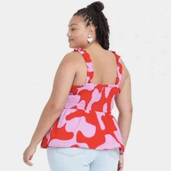 Ava & Viv Smocked Peplum Tank Top 3X NWOT - Picture 2 of 4